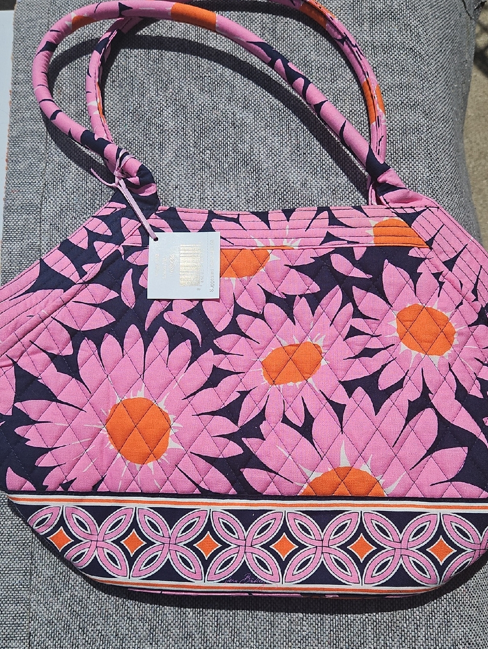 Vera Bradley Pink and Orange Floral Quilted Tote